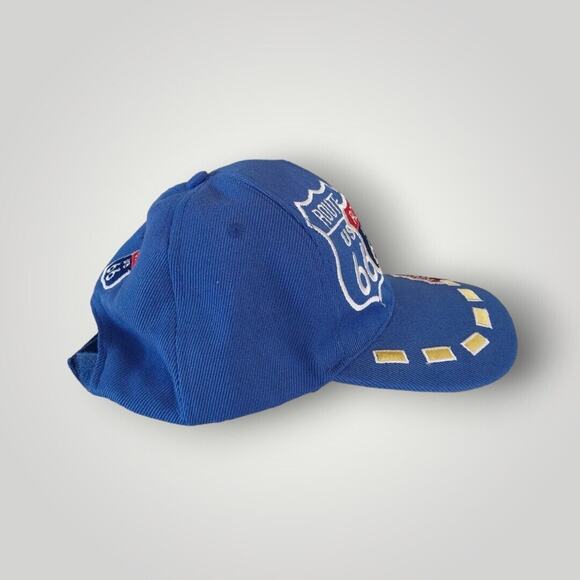 Vintage Route 66 Embroidered Adjustable Cap Blue - Picture 4 of 5
